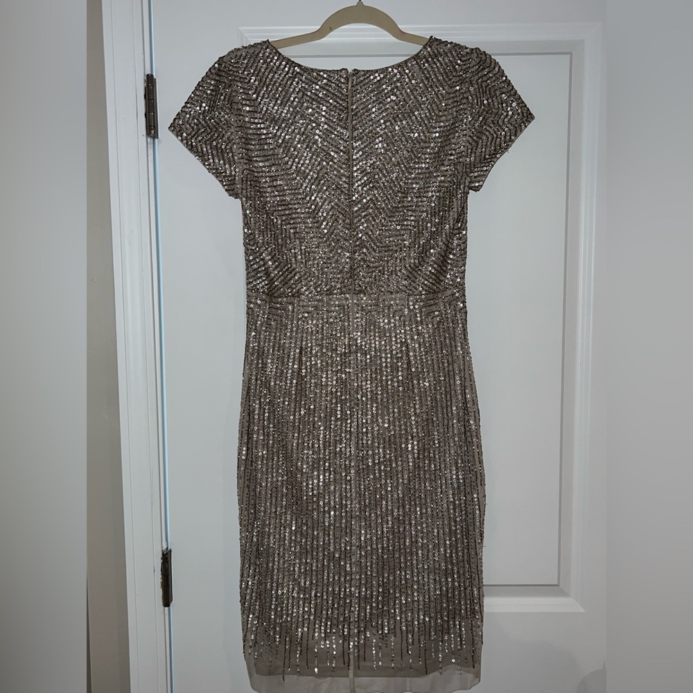 Adrianna Papell Beaded Sequin Dress sz 6 - Picture 3 of 5